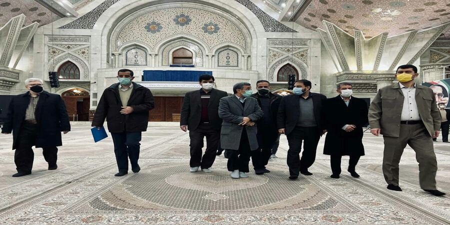 تصاویر | حضور احمدی نژاد در حرم امام(ره) /واکنش سید حسن خمینی