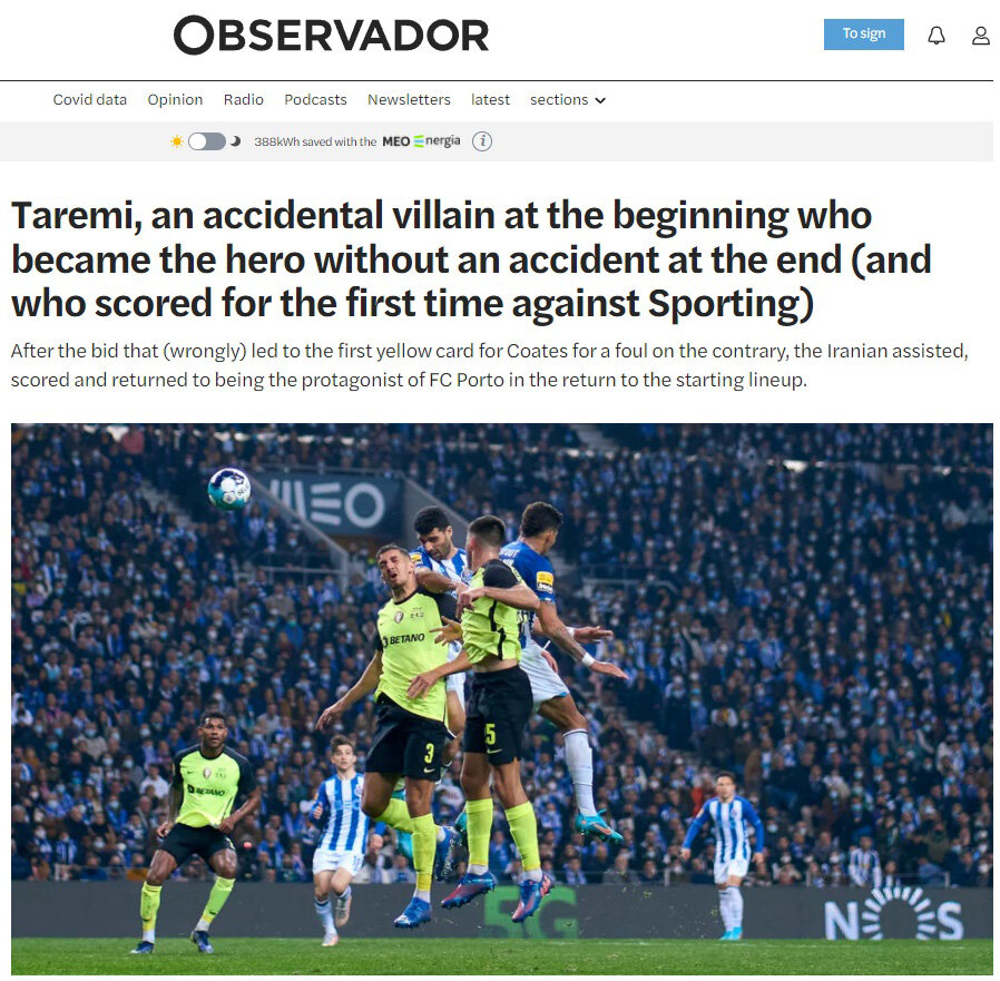 عکس | لقب جالب نشریه پرتغالی به مهدی طارمی عکس | لقب جالب نشریه پرتغالی به مهدی طارمی