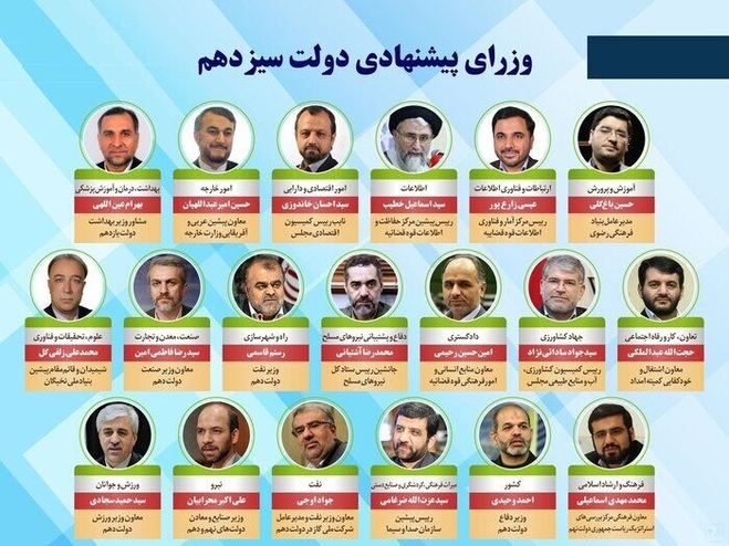 وزرای پیشنهادی رئیس جمهوری برای کابینه سیزدهم کارنامه قابل قبولی دارند