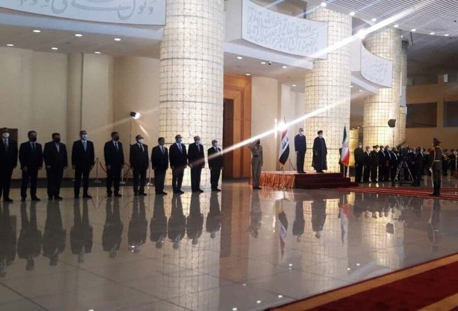 استقبال رسمی رئیسی از نخست‌وزیر عراق