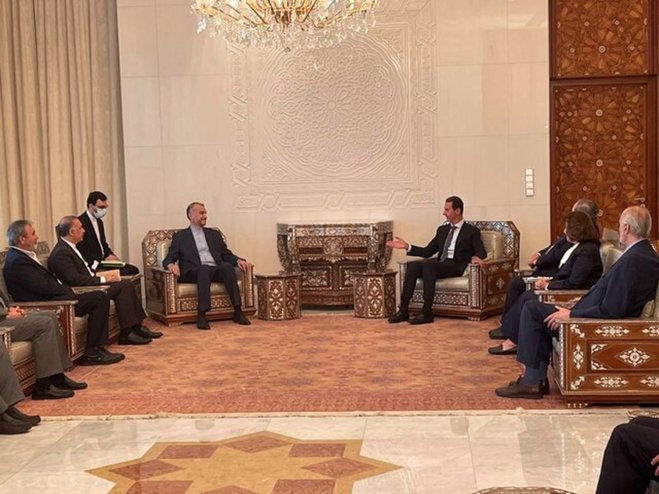 فیلم  دیدار وزیر امور خارجه ایران با بشار اسد