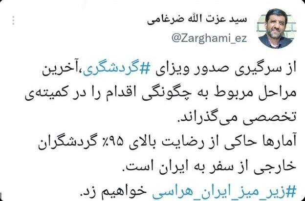 آخرین خبر ضرغامی درباره صدور ویزای ایران
