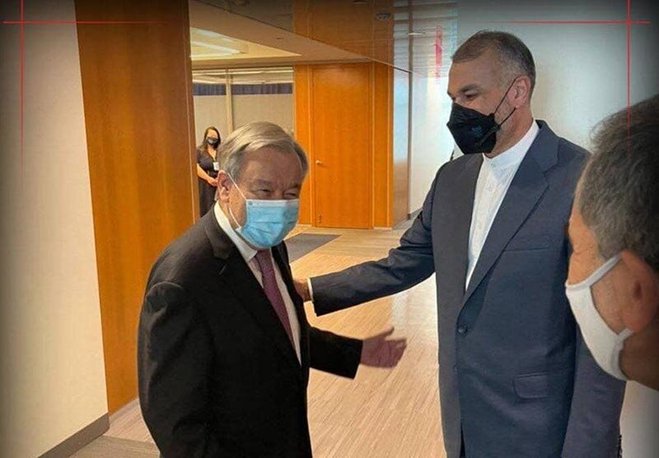 دیدار وزیر امور خارجه ایران با دبیر کل سازمان ملل