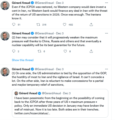 حتی اگر برجام احیا شود، هیچ شرکت غربی جرات سرمایه گذاری در ایران نخواهد داشت