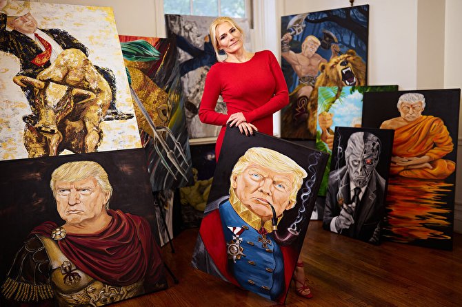 تصاویر | نقاشی‌های یک طرفدار ترامپ خبر ساز شد