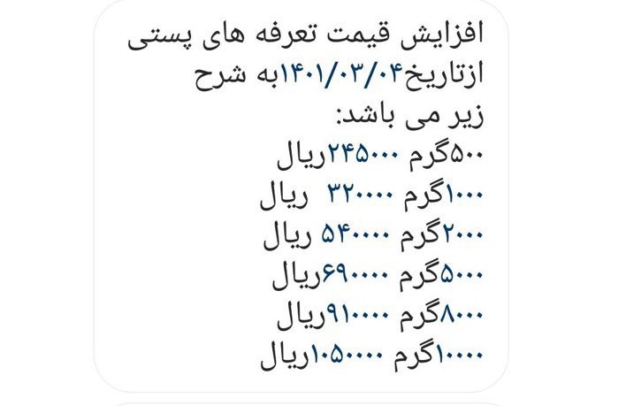 خدمات پستی هم گران شد خدمات پستی هم گران شد