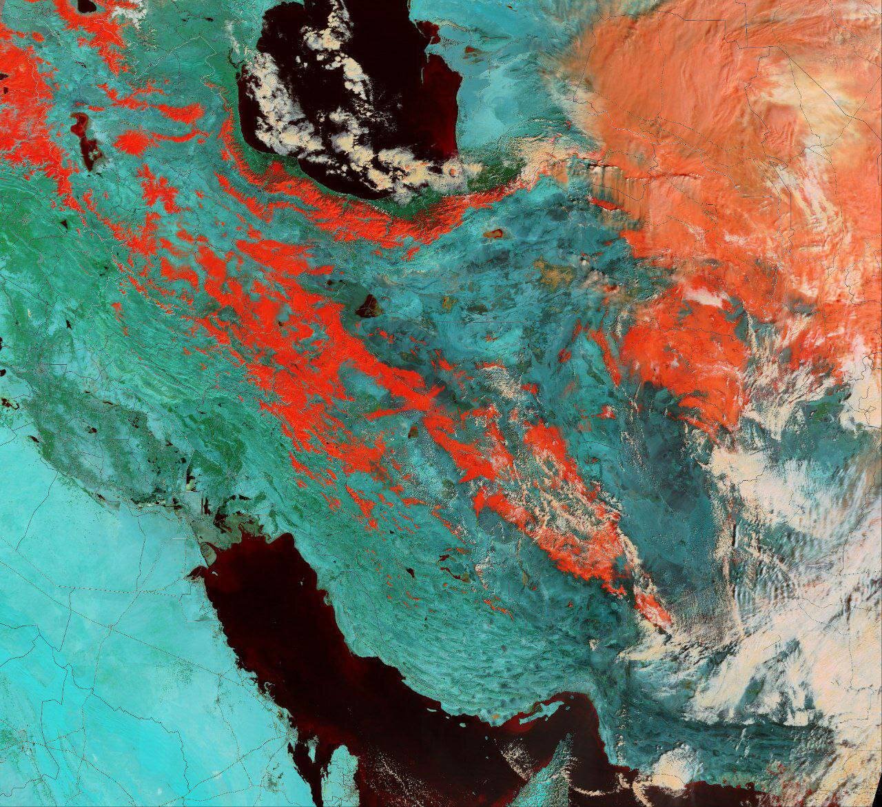 تصویر جالب ناسا از پوشش برف ایران