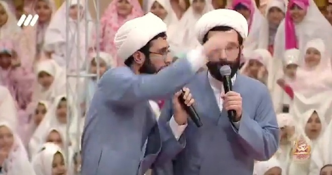 فیلم عجیب و قابل تامل؛ جوگیری دو طلبه در جشن تکلیف دختران!