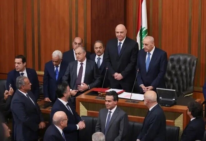 فیلم اظهارات ژنرال جوزف عون پس از ادای سوگند در پارلمان لبنان