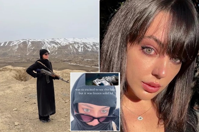 تصاویر ژست‌های بازیگر زن فیلم‌های مبتذل در خاک افغانستان