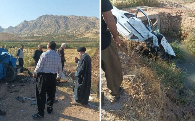 عکسی از تصادف شدید خودوری امام جمعه گیلانغرب با نیسان | مقصـر کیست؟