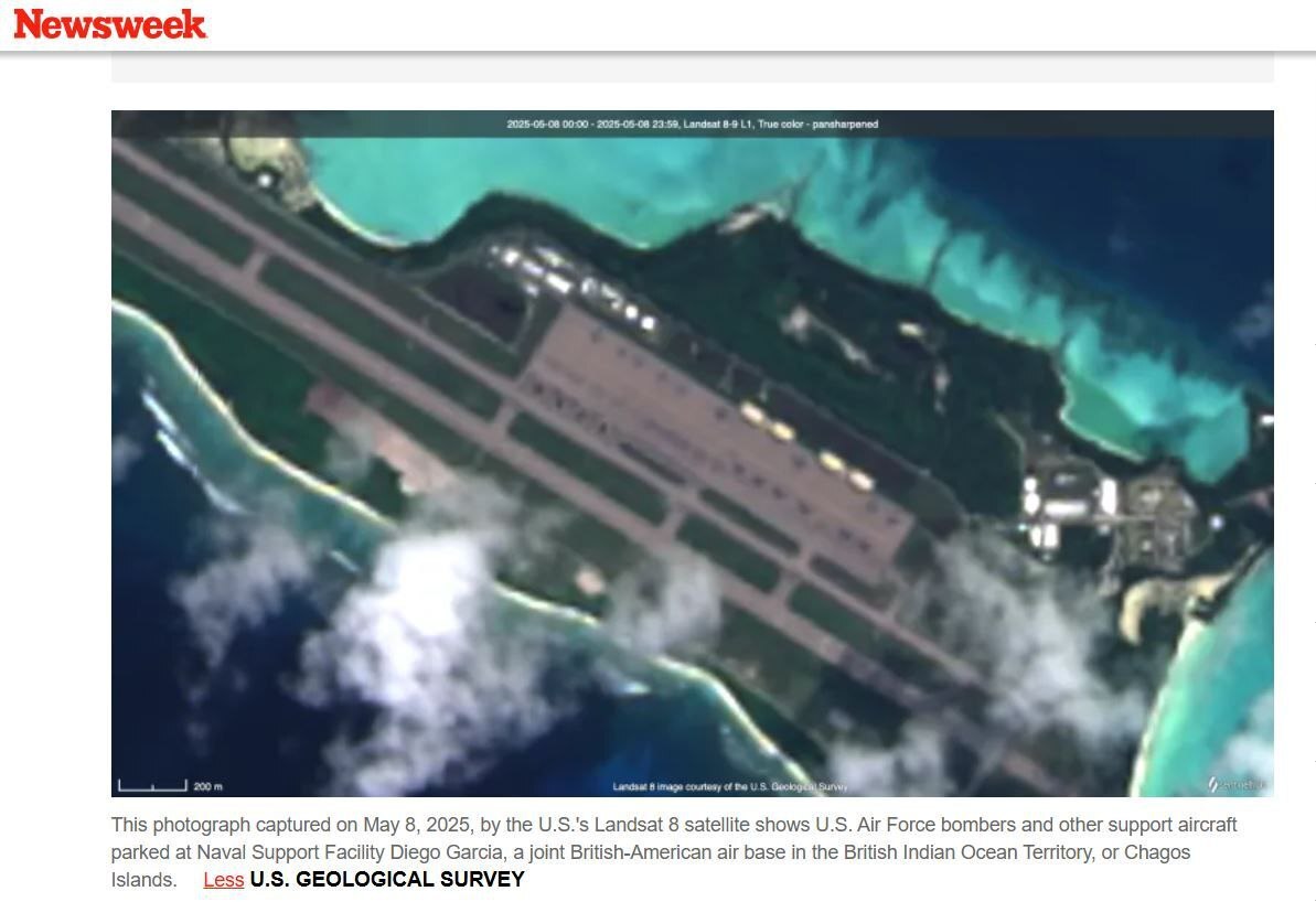 افزایش ناگهانی در تعداد بمب‌افکن‌های بی-۵۲ آمریکا در دیه‌گو گارسیا +عکس