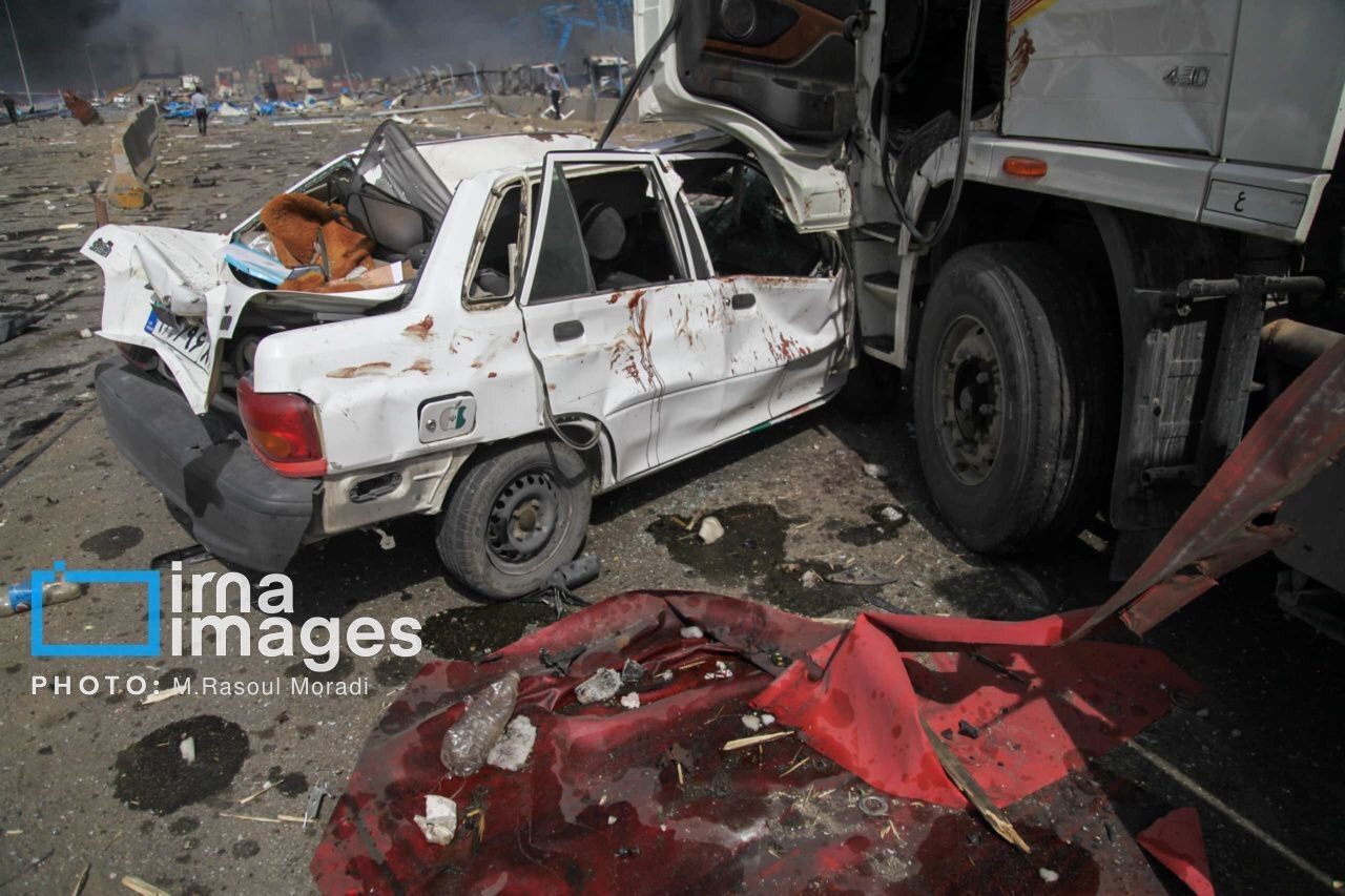 اولین تصاویر تلخ و دلخراش از نزدیک محل حادثه انفجار بزرگ بندرعباس