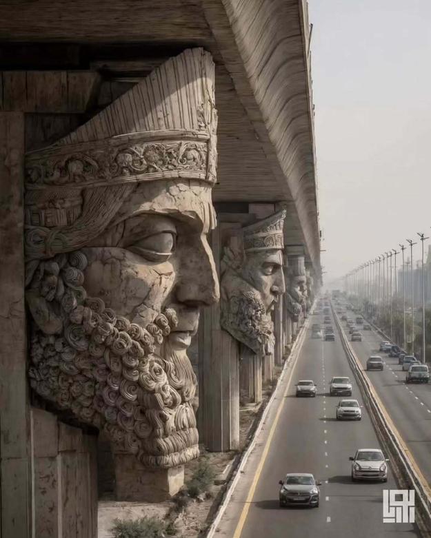 تصاویر شاهکار هوش مصنوعی؛ ایده چشم‌نواز طراحی پل با اساطیر هخامنشی