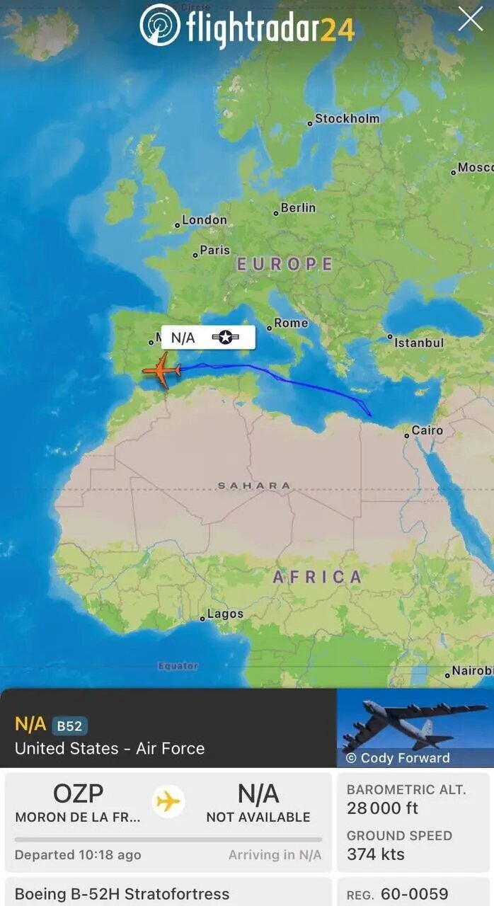 پرواز و مانور مشکوک بمبافکن B-۵۲ آمریکا در خلیجفارس پرواز و مانور مشکوک بمبافکن B-۵۲ آمریکا در خلیجفارس