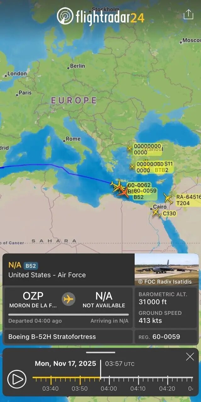 پرواز و مانور مشکوک بمبافکن B-۵۲ آمریکا در خلیجفارس پرواز و مانور مشکوک بمبافکن B-۵۲ آمریکا در خلیجفارس