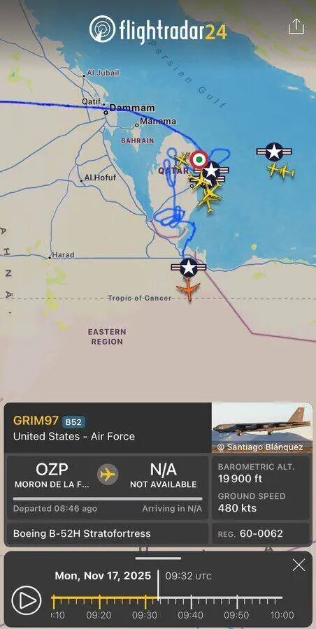 پرواز و مانور مشکوک بمبافکن B-۵۲ آمریکا در خلیجفارس پرواز و مانور مشکوک بمبافکن B-۵۲ آمریکا در خلیجفارس