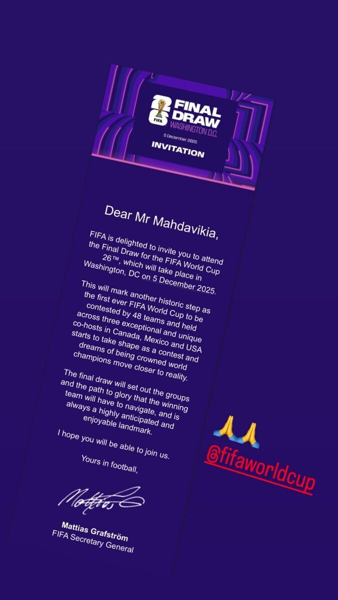 دهنکجی به فدراسیون، دعوت فیفا از اسطوره فوتبال ایران برای قرعهکشی جامجهانی (عکس) دهنکجی به فدراسیون، دعوت فیفا از اسطوره فوتبال ایران برای قرعهکشی جامجهانی (عکس)