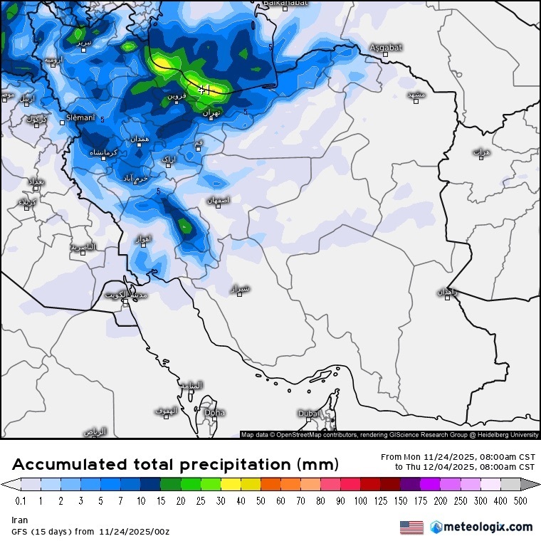 طاقت بیار رفیق؛ آسمان به داد جنگل الیت و تهرانیها میرسد! +نقشه طاقت بیار رفیق؛ آسمان به داد جنگل الیت و تهرانیها میرسد! +نقشه